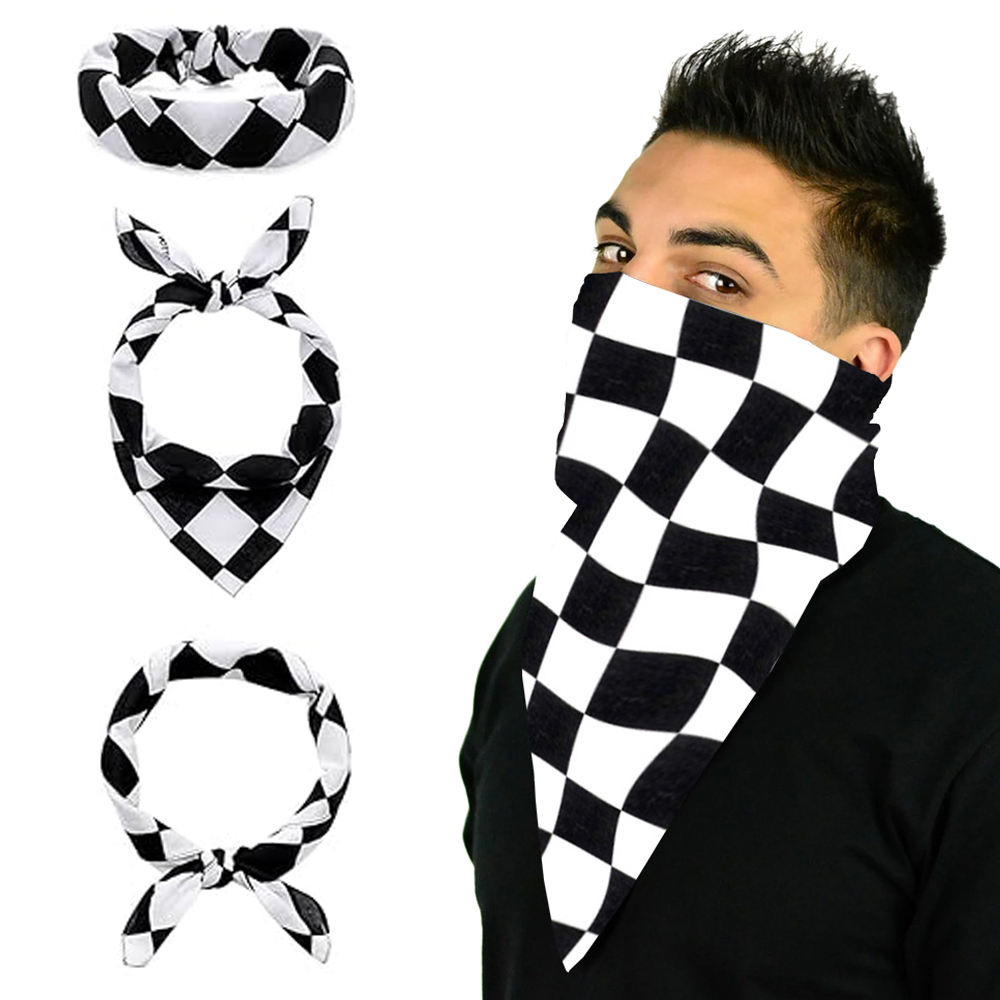 Checkerboard Flag Bandanas Cot - Bandana Blank White review and price