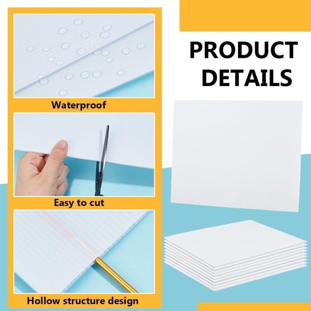 10 Sheets White Corrugated Pla - Yard Sign Blank review and price