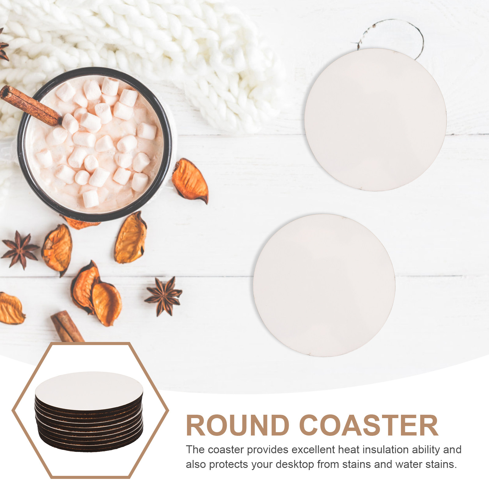 10Pcs Sublimation Wooden Coast - Coaster Sublimation Blank review and price
